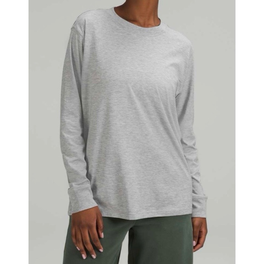 LULULEMON Heathered Core Medium Grey All Yours Cotton Long Sleeve Shirt